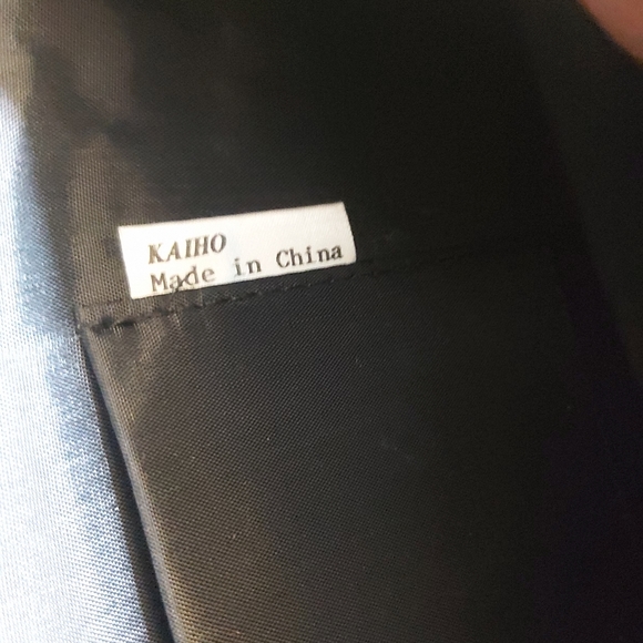 Vintage 90s black velours clutch/handbag - Picture 3 of 5